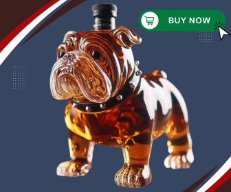 300ml Bulldog Shaped Whiskey Bottle