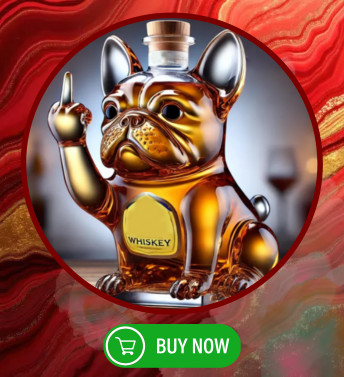 Funny French Bulldog Whiskey Bottle
